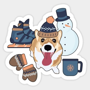 Winter Essentials Corgi Sticker